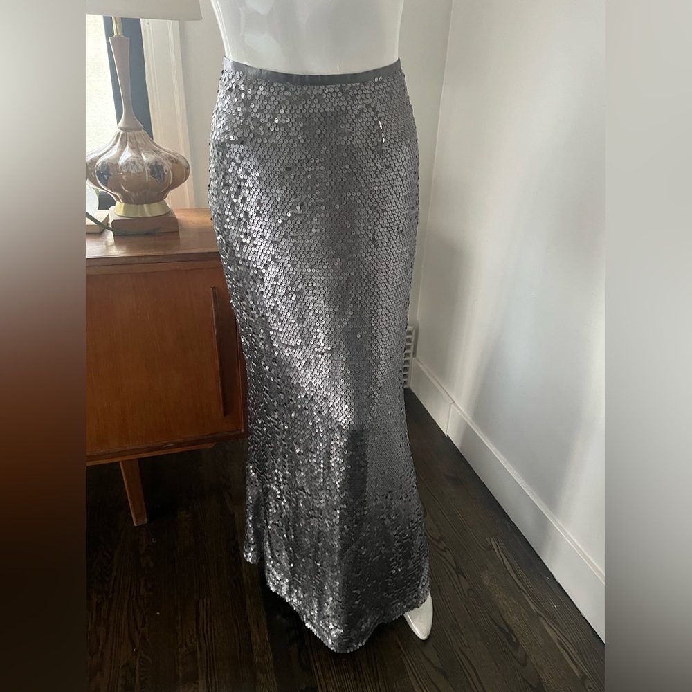 VENUS Shimmering Silver Maxi Skirt